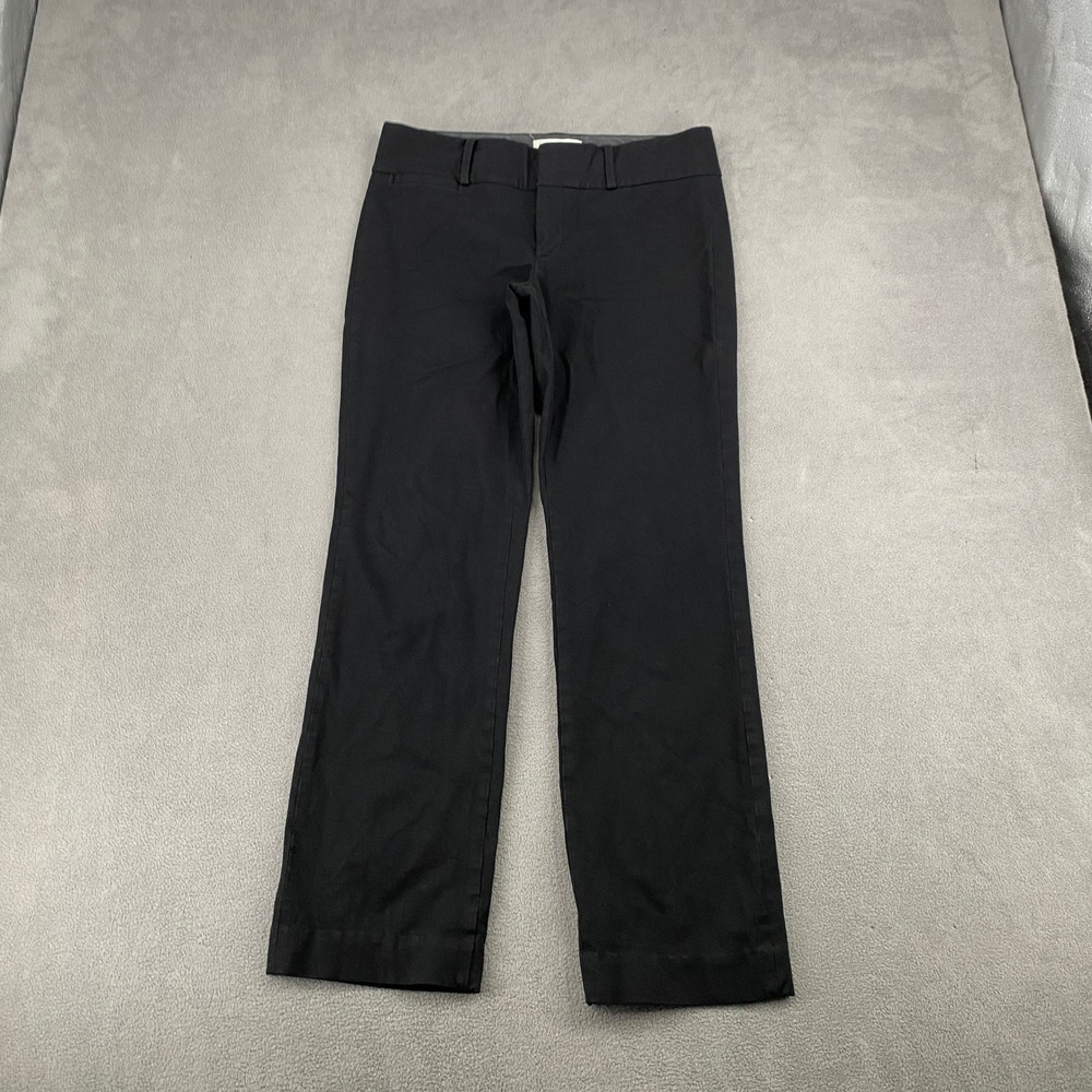 Banana Republic Sloan Fit Black Stretch Straight Leg Dress Pants Womens 6 6892